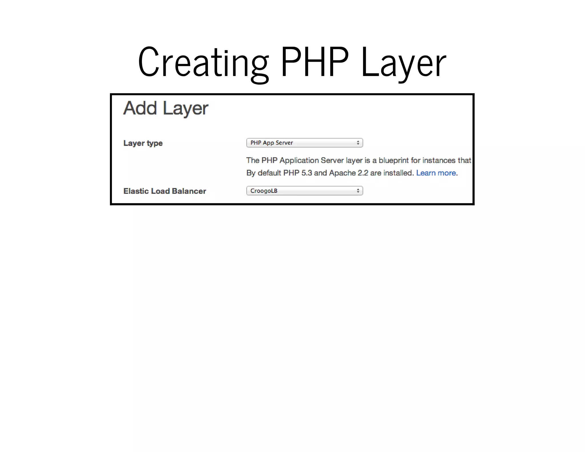 Creating PHP Layer
 