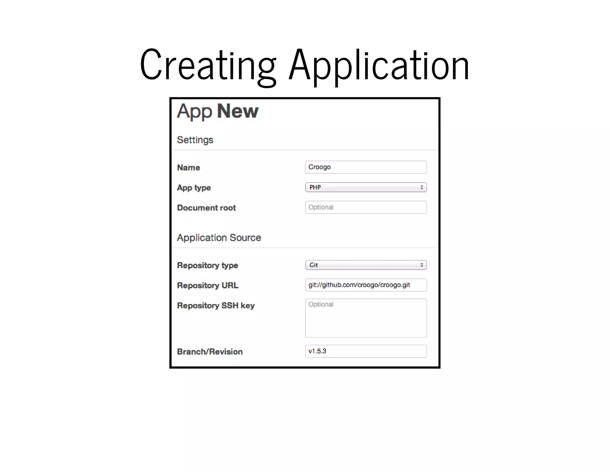 Creating Application
 