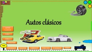 PARE
Autos clásicosAUTOS
CLASICOS
FORD T
FORD A
PHAETON
CHEVROLET ROASTER CABRIOLET FORD PICK ECARABAJO VIDEO
 