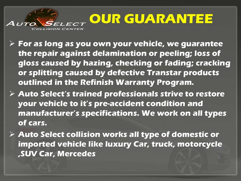 Auto Select Collision in Jonesboro offered three services for your