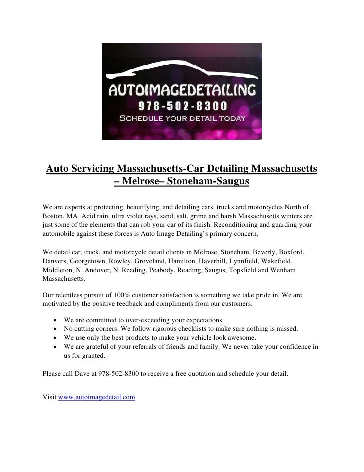 Auto Servicing MassachusettsCar Detailing Massachusetts Melrose