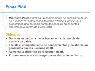Power Pivot




Objetivos
 