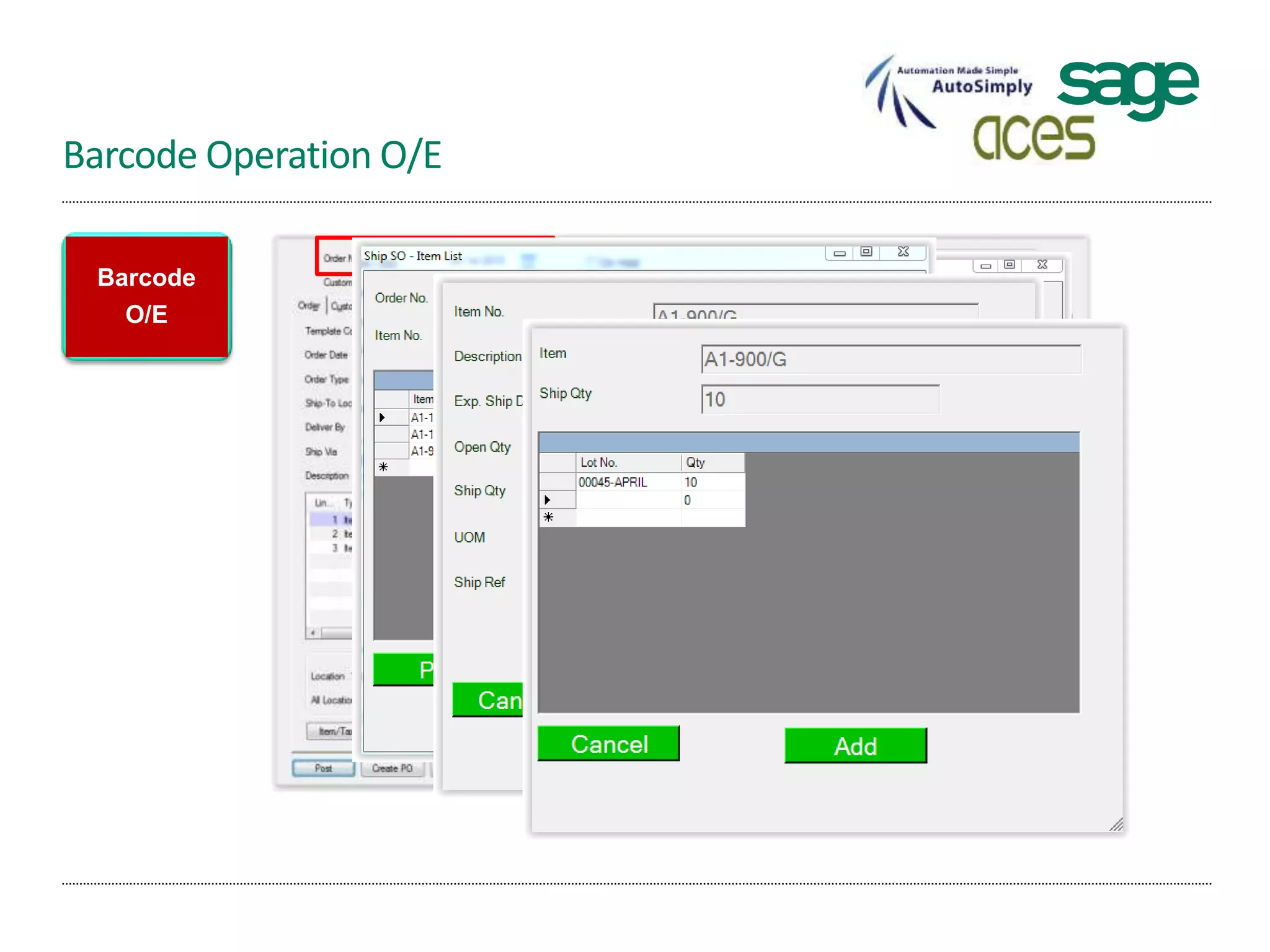 Barcode Operation O/E
Barcode
O/E
 