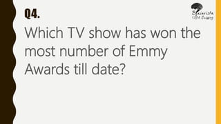 Q4.
Which TV show has won the
most number of Emmy
Awards till date?
 