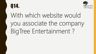 Q14.
With which website would
you associate the company
BigTree Entertainment ?
 