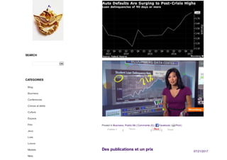 SEARCH
OK
CATEGORIES
Blog
Business
Conferences
Crimes et délits
Culture
Espace
Film
Jeux
Livre
Loisirs
Modele
Moto
07/21/2017
Posted in Business, Public life | Comments (0) | Facebook | Print |
| | |
Des publications et un prix
J’aime 0 Tweet Share
 