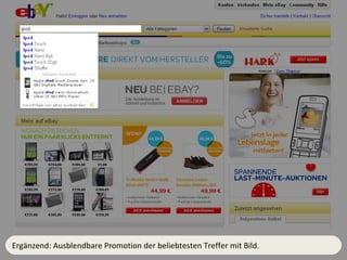 Ergänzend: Ausblendbare Promotion der beliebtesten Treffer mit Bild. 