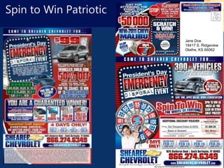 Spin to Win Patriotic
Jane Doe
18417 S. Ridgeview
Olathe, KS 66062
 