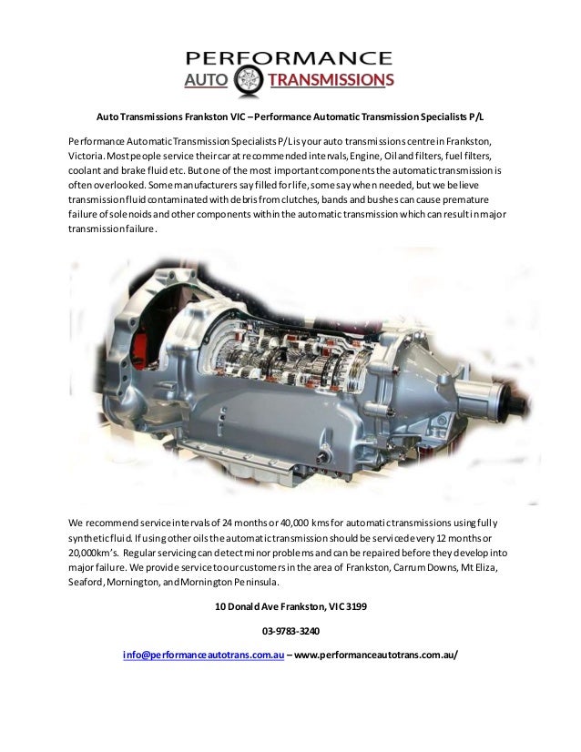 Auto Transmissions Frankston VIC Performance Automatic Transmission