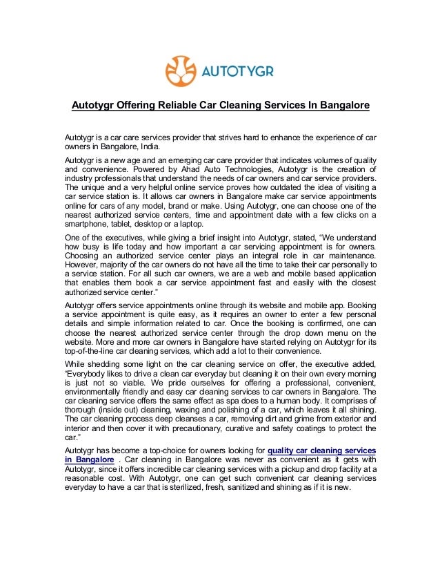 Autotygr Offering Reliable Car Cleaning Services In Bangalore Autotygr Offering Reliable Car Cleaning Services In Bangalore
