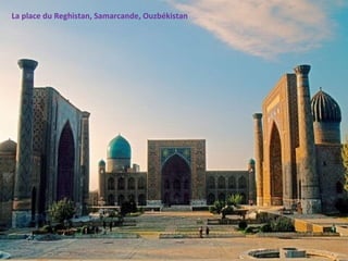 La place du Reghistan, Samarcande, Ouzbékistan 