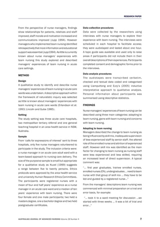 AUSTRALIAN JOURNAL OF ADVANCED NURSING Volume 28 Number 4 7
RESEARCH PAPER
From the perspective of nurse managers, finding...