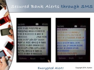 Encrypted Alert!
Secured Bank Alerts through SMS
Copyright 2014, Autrien
 