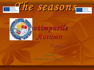 The seasons
Anotimpurile

Autumn

Toamna
3 rd grade
Teacher Elena Dumitrescu

 