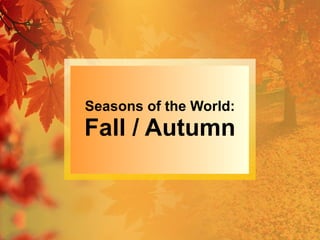 Seasons of the World: Fall / Autumn 