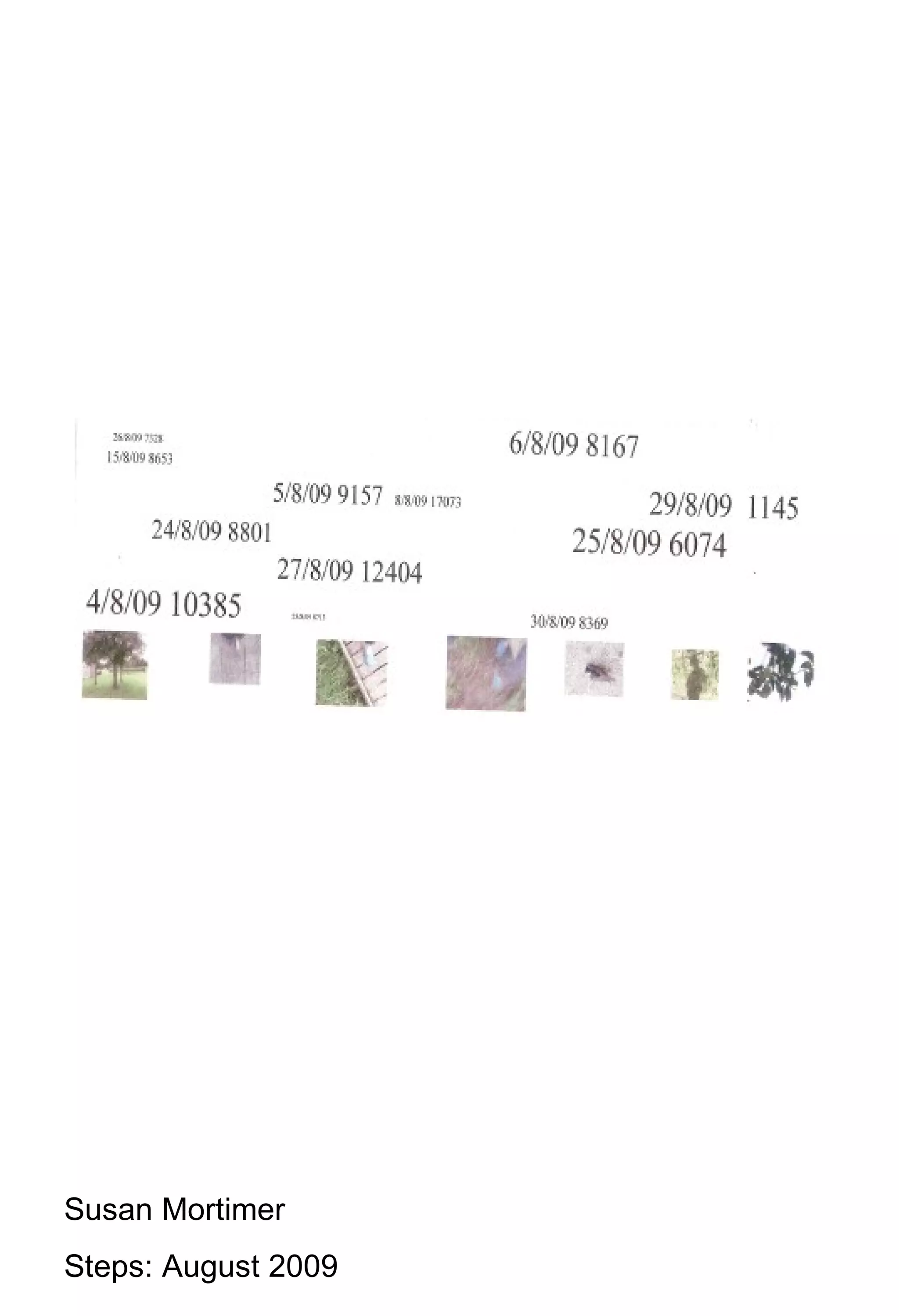 Susan Mortimer Steps: August 2009