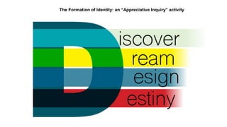 The Formation of Identity: an “Appreciative Inquiry” activity
 