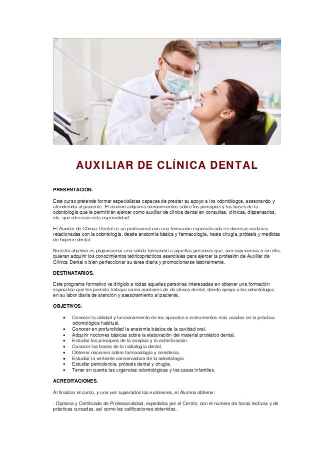 Auxiliar clinica dental