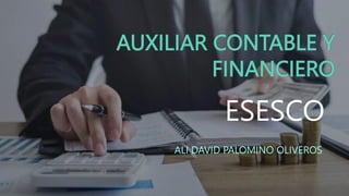 AUXILIAR CONTABLE Y
FINANCIERO
ESESCO
ALI DAVID PALOMINO OLIVEROS
 