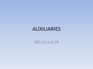 AUXILIARIES
NEF UI Unit 1B
 