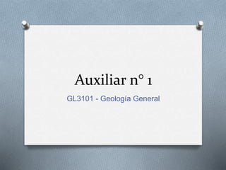Auxiliar n° 1
GL3101 - Geología General
 