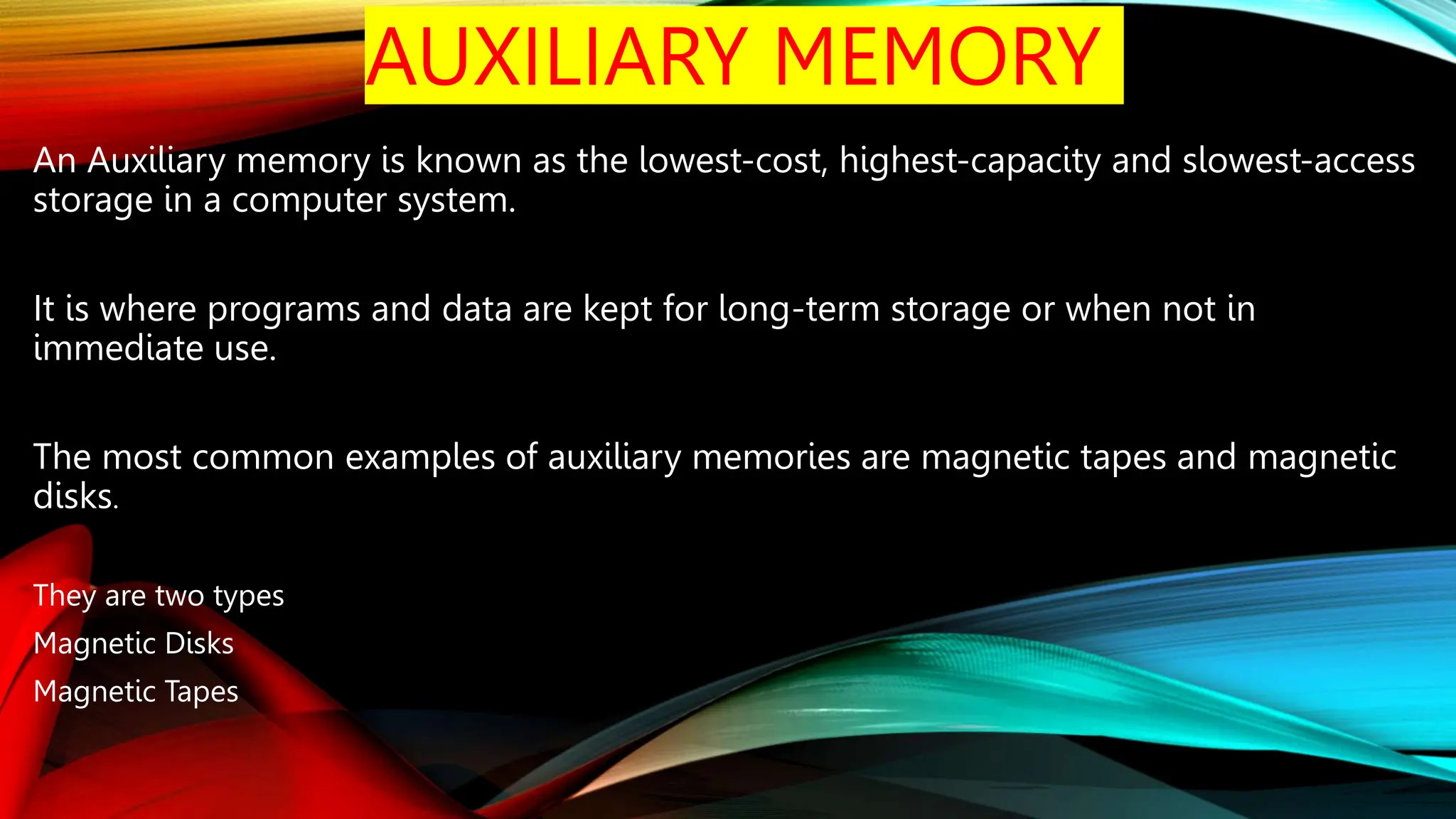 Auxiliary memory in computer architecture pptx