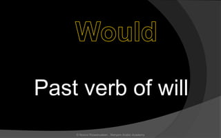 Past verb of will
© Noorul Rizwanudeen , Maryam Arabic Academy
 
