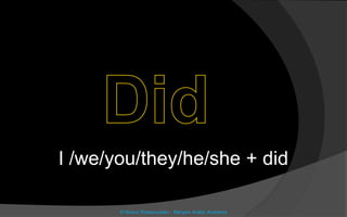 I /we/you/they/he/she + did
© Noorul Rizwanudeen , Maryam Arabic Academy
 