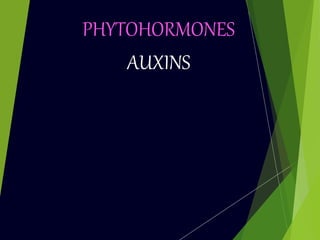 PHYTOHORMONES
AUXINS
 