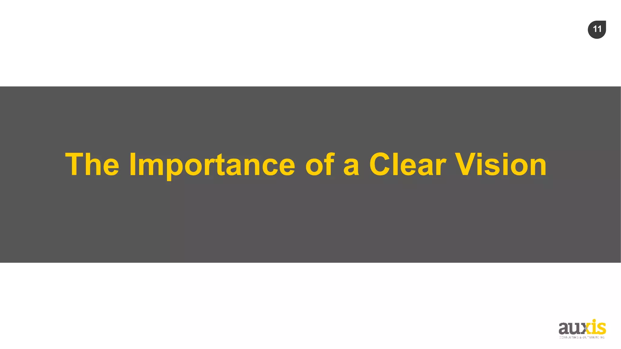 11
The Importance of a Clear Vision
 