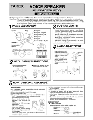 Takex AV-100E Instruction Manual