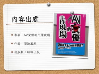 Av女優的工作現場 經濟狀況篇