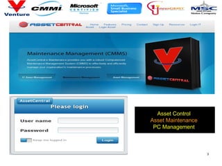 3
Asset Control
Asset Maintenance
PC Management
 