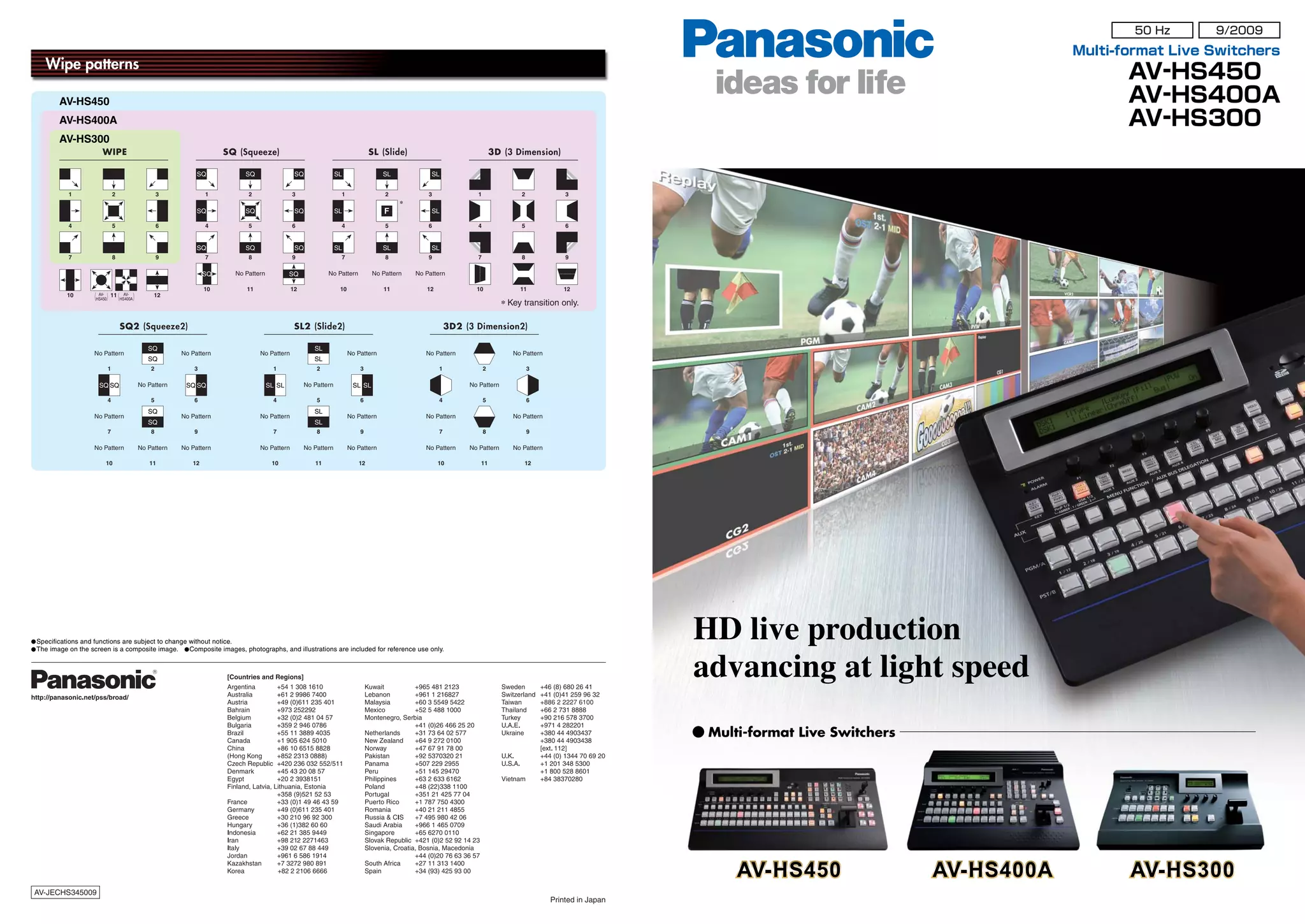 Panasonic AV-HS400 | PDF