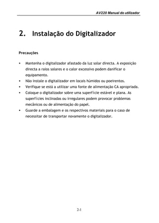 Manual Técnico do Scanner AVISION AV220