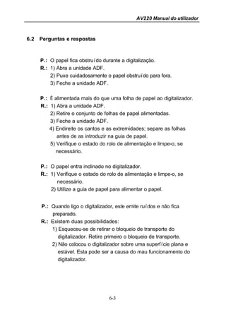 Manual Técnico do Scanner AVISION AV220