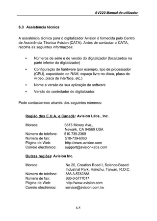 Manual Técnico do Scanner AVISION AV220