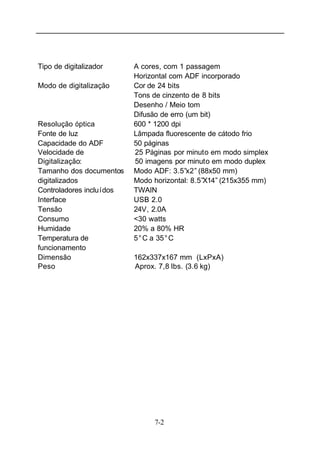 Manual Técnico do Scanner AVISION AV220