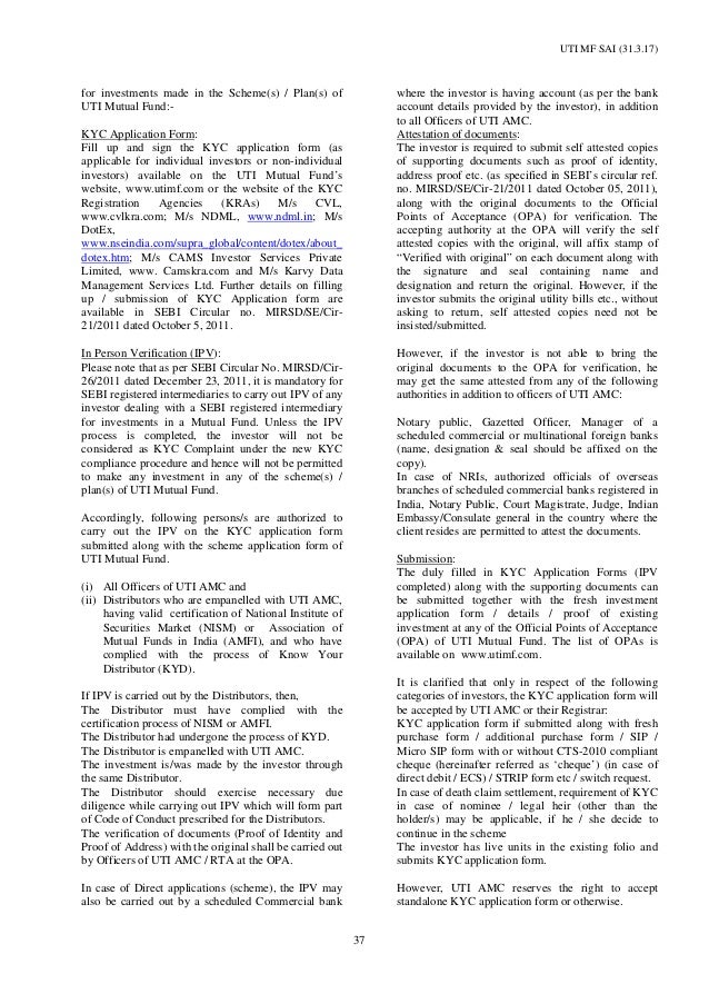 Additional Information Of Uti Mutual Fund Wishfin