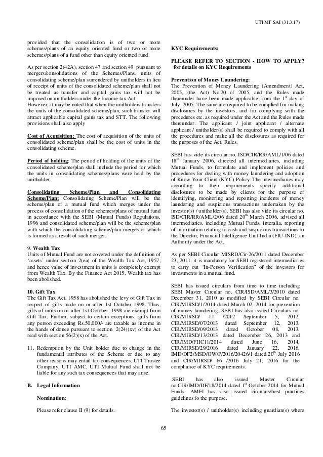 Additional Information Of Uti Mutual Fund Wishfin