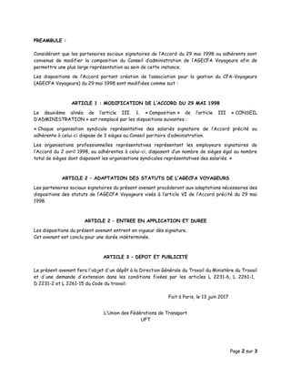 PREAMBULE :
Considérant que les partenaires sociaux signataires de l’Accord du 29 mai 1998 ou adhérents sont
convenus de m...