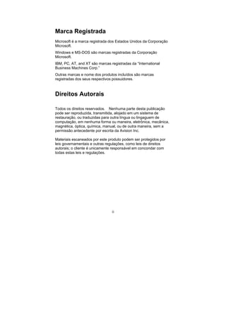 Manual Técnico do Scanner AVISION AV8050 e AV8350