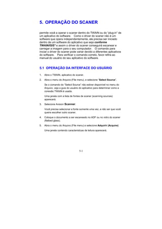 Manual Técnico do Scanner AVISION AV8050 e AV8350