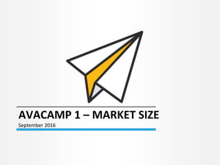 AVACAMP 1 – MARKET SIZE
September 2016
 