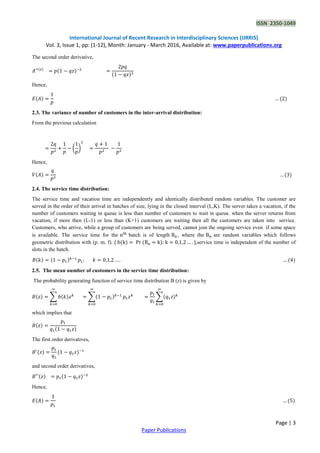 A Vacation Queueing Model with Bulk Service Rule | PDF