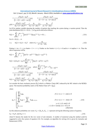 A Vacation Queueing Model with Bulk Service Rule | PDF