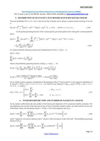 A Vacation Queueing Model with Bulk Service Rule | PDF