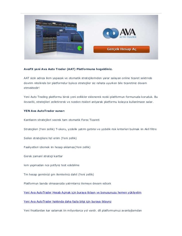 Ava Fx Yeni Ava Auto Trader Aat Patformuna Hogeldiniz Doviz Ticare - 