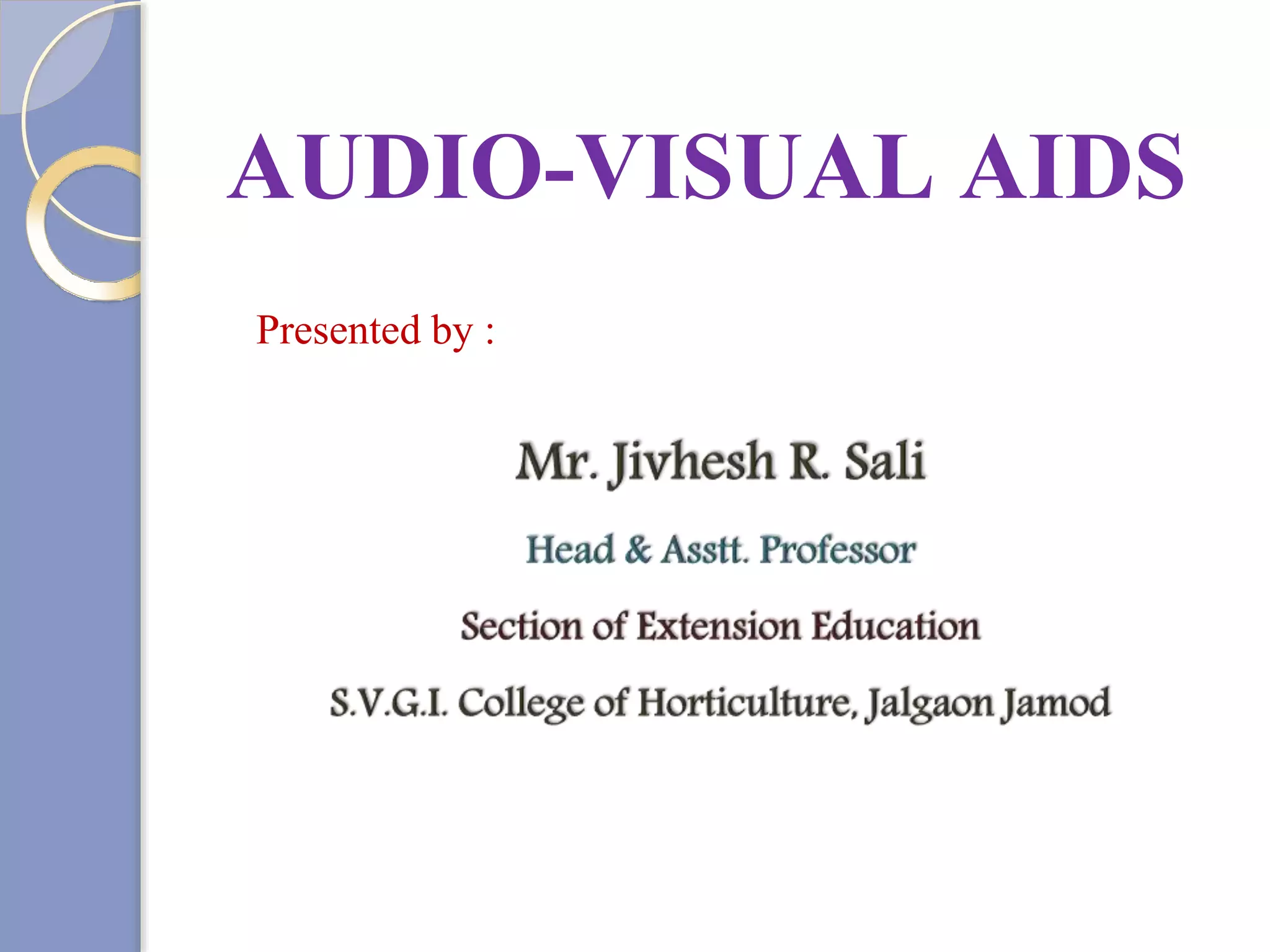 AUDIOVISUAL AIDS PPT
