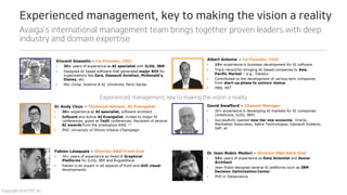 Experienced management, key to making the vision a reality
Avaiga’s international management team brings together proven l...